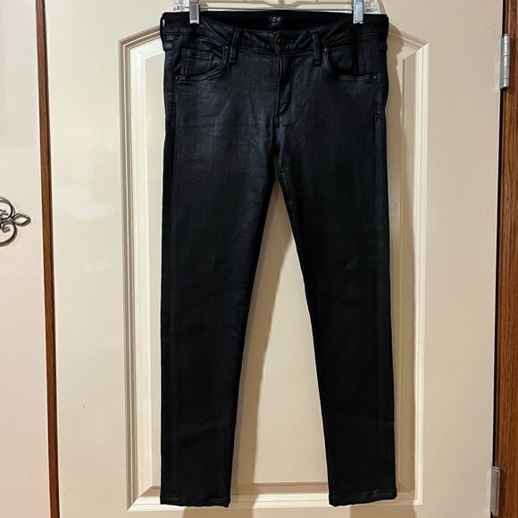 CITIZENS OF HUMANITY Racer Coated Skinny Jeans Black Women’s Size 30 - Picture 5 of 10